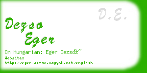 dezso eger business card
